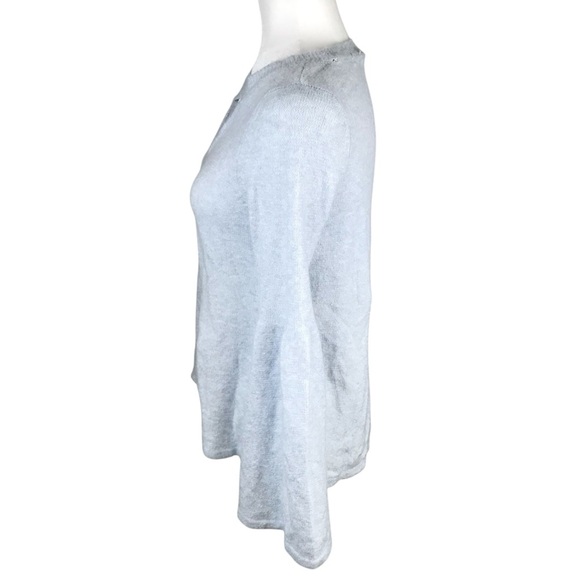 American Eagle Grey Bell Sleeve Lace Up Sweater Size S - Picture 4 of 5